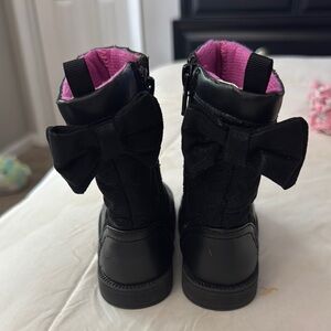 Koala Kids Black Boots with Pink Lining